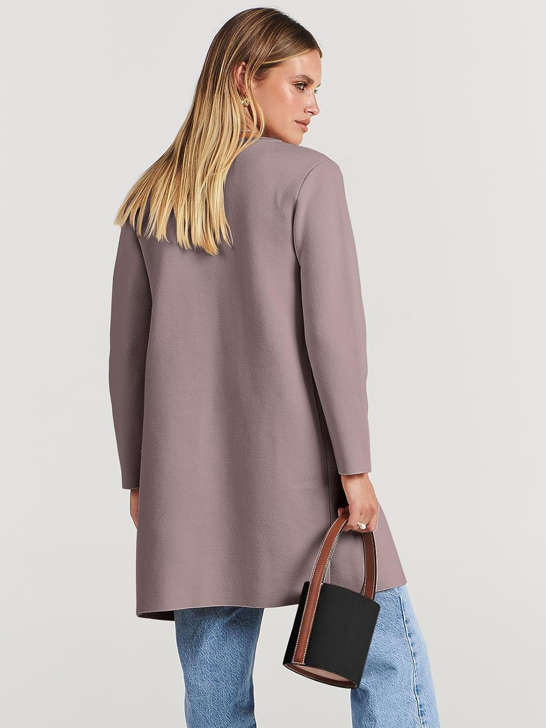 Women's Open Front Knit Lightweight Cardigan Casual Long Coatigan Sweater Lady Jacket Coat 2025 Fall Outerwear