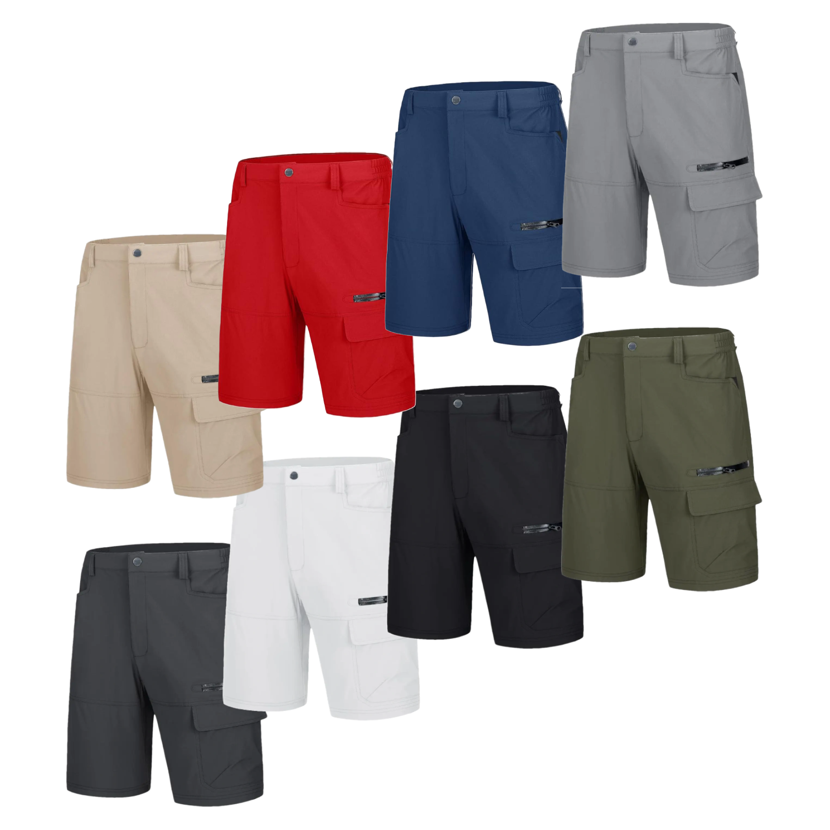 Men's Summer Lightweight Quick-Dry Work Shorts(Pockets on both the fro