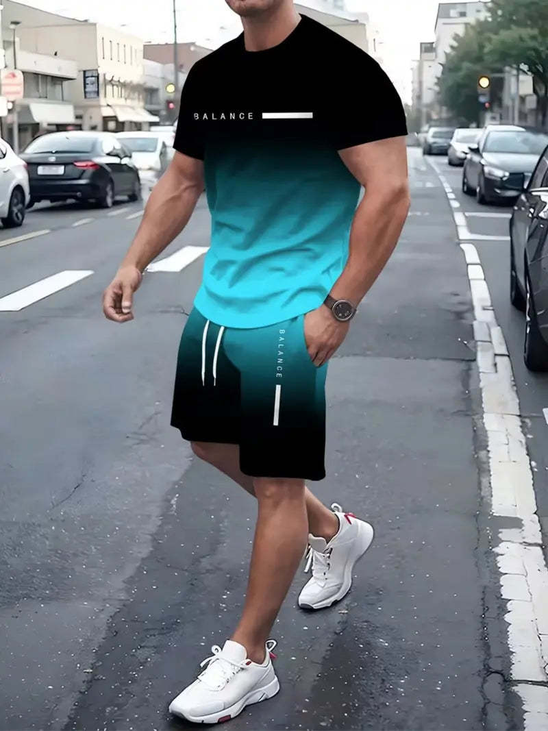 ⚡ Men's Gradient Fitness 2-Piece Set