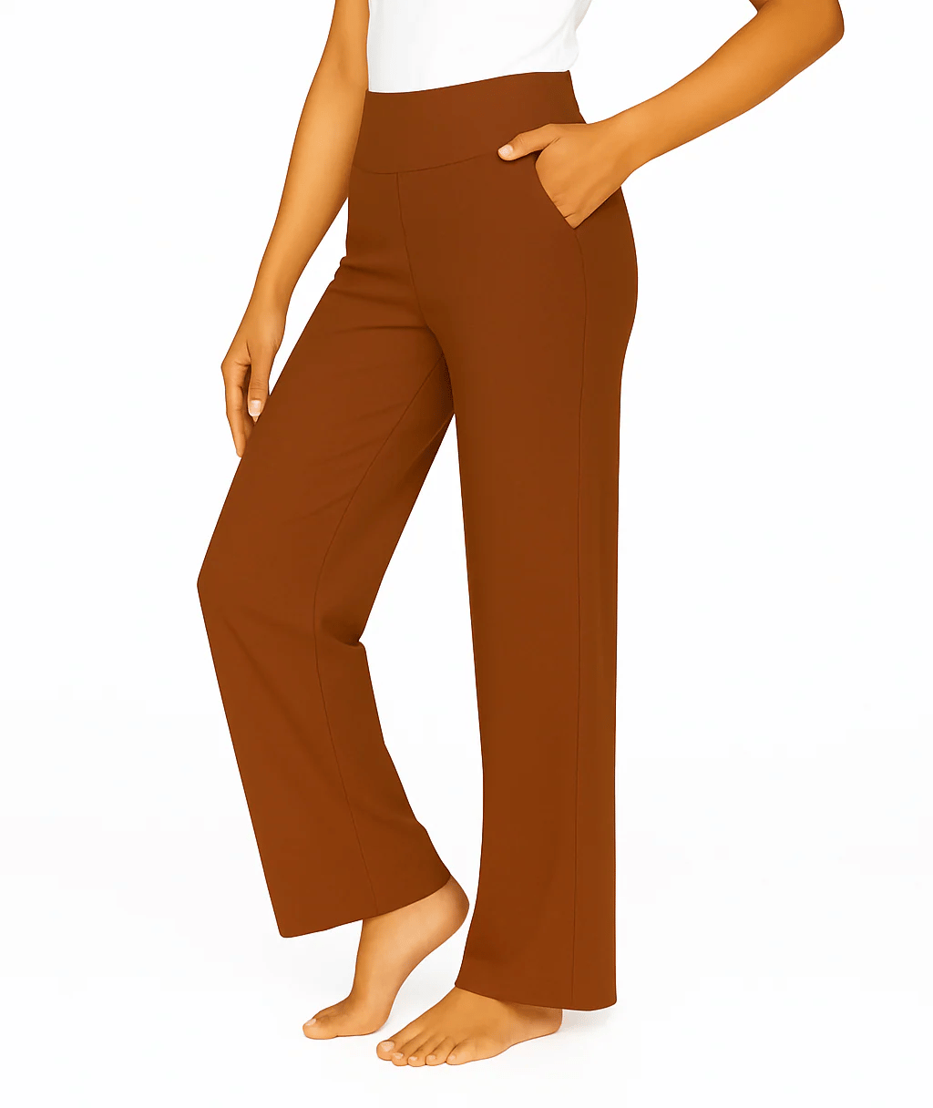 🌞Summer Hot Sale🔥Women's High-Waisted Loose Business Casual Yoga Pants with Pockets