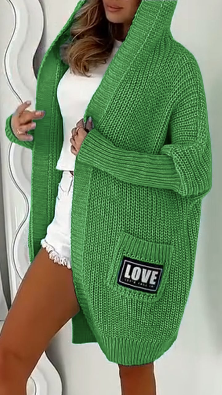 Women's Hooded Knitted Casual Cardigan