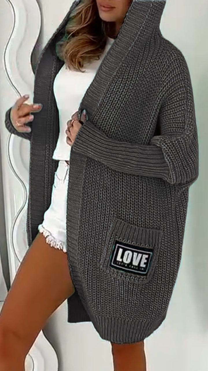 Women's Hooded Knitted Casual Cardigan