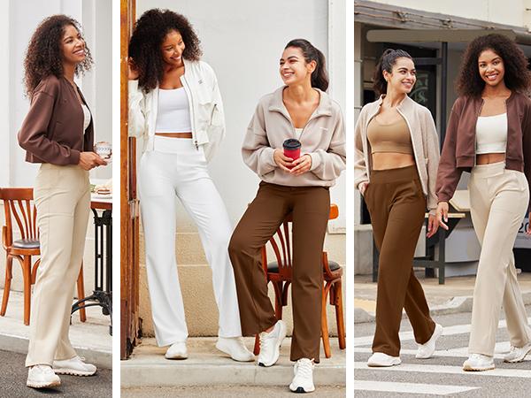 Product Introduction of G4FREE Loose High-Waist Business Casual Pants Yoga Pants Women Wide Leg Pants with Pockets Comfortable Athletic Sweatpants Outdoorfun 13