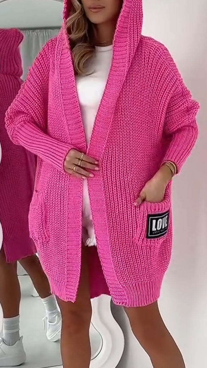 Women's Hooded Knitted Casual Cardigan