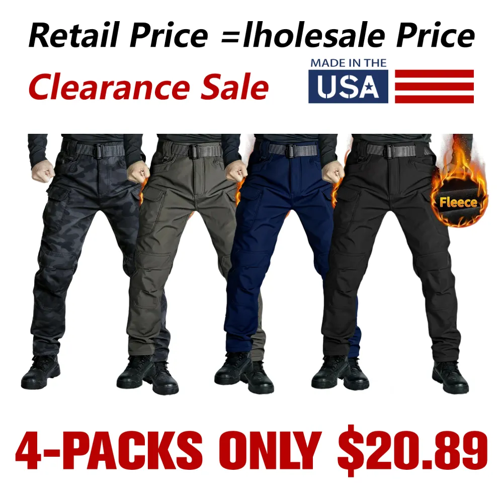 Windproof Warm Men's Outdoor Military Tactical Pants | Soft Shell Fleece Lined