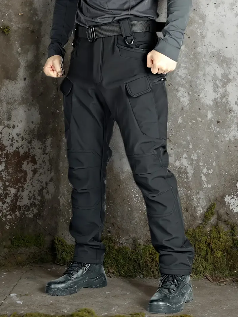 Windproof Warm Men's Outdoor Military Tactical Pants | Soft Shell Fleece Lined