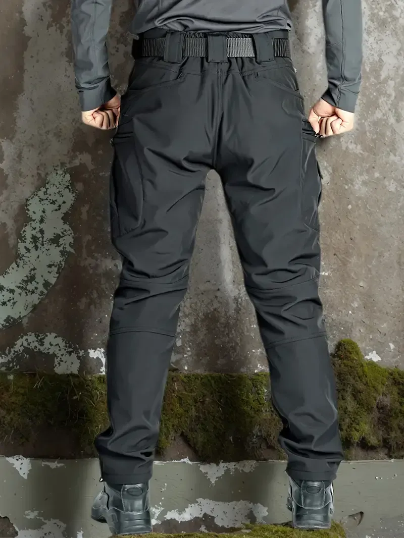 Windproof Warm Men's Outdoor Military Tactical Pants | Soft Shell Fleece Lined