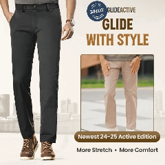 GlideActive - Men's Active Khaki Pants With Expandable Waistband