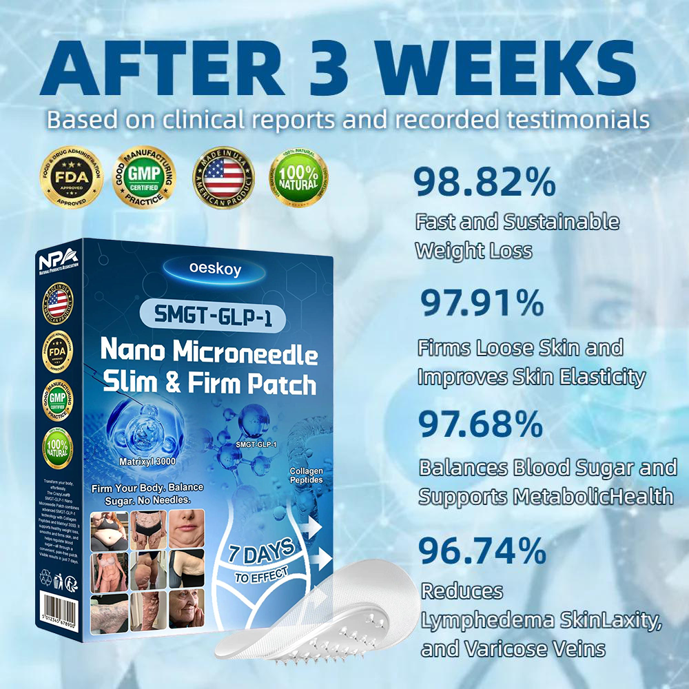 [Mayo Clinic Recommended] I Official Store | Oeskoy® SMGT-GLP-1 Nano Microneedle Slim & Firm Patch｜Slimming + Skin Tightening + Blood Sugar Support｜Regain your figure in 7 days｜No Injection Needed(Painless, Long-Lasting)
