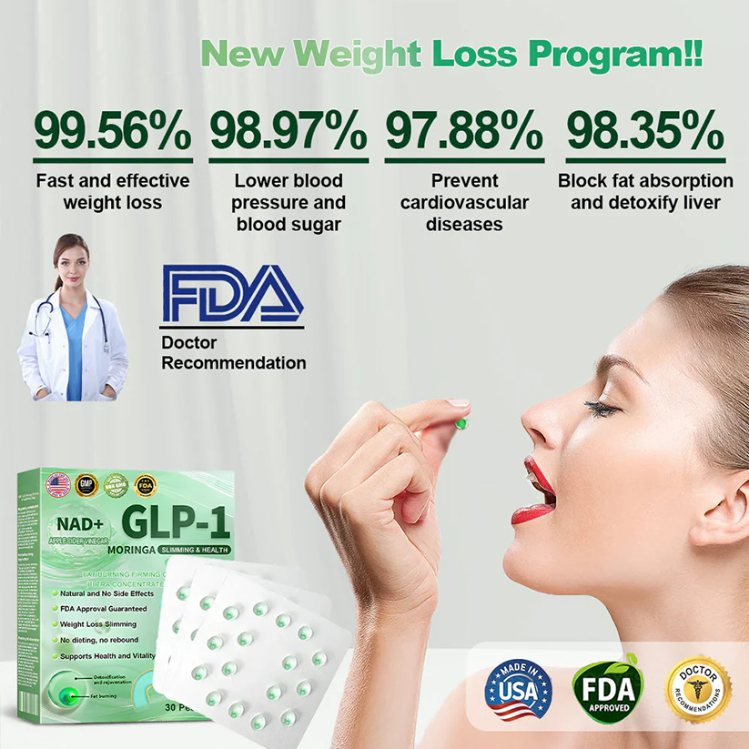 GLP-1 Weight Loss Liquid Gel🏅 - NAD+ & Moringa & ACV & Keto BHB — Obesity, Cardiovascular Disease, Diabetes, Sleep Apnea, Joint Problems and More