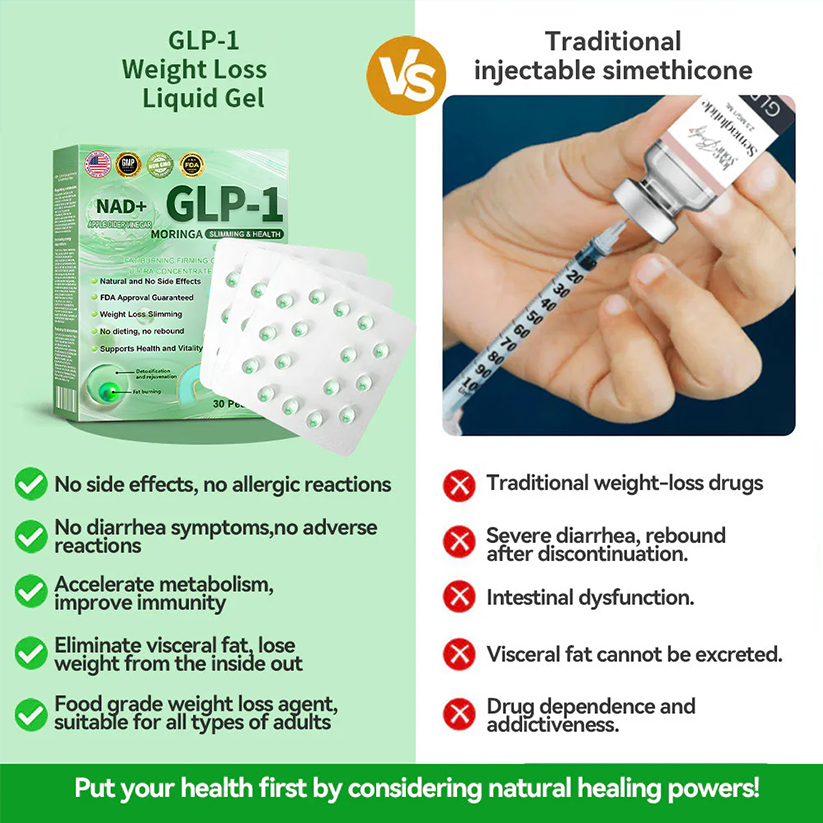 GLP-1 Weight Loss Liquid Gel🏅 - NAD+ & Moringa & ACV & Keto BHB — Obesity, Cardiovascular Disease, Diabetes, Sleep Apnea, Joint Problems and More