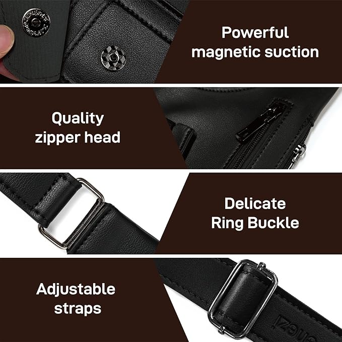 Premium Leather Adjustable Underarm Shoulder Bag for Men & Women