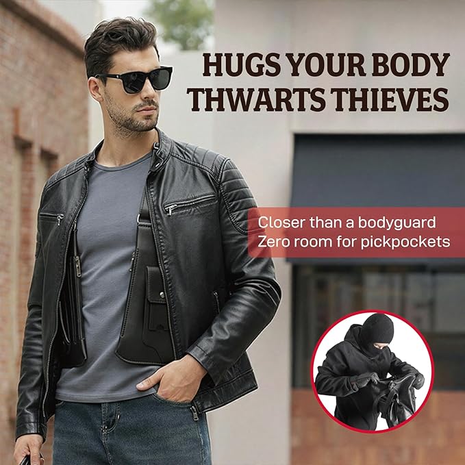 Premium Leather Adjustable Underarm Shoulder Bag for Men & Women
