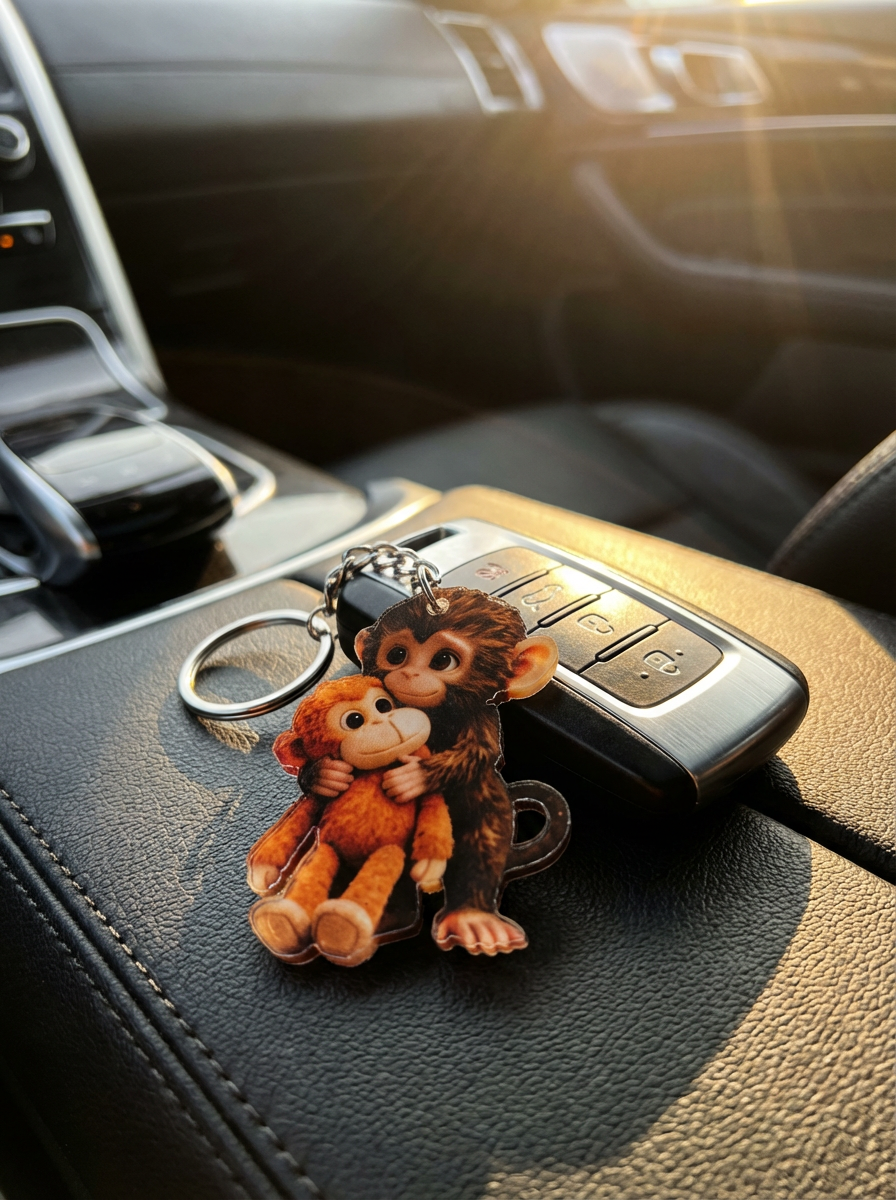 The "Forever Hug" Monkey Family Keychain - Sweet Gift for Loved Ones