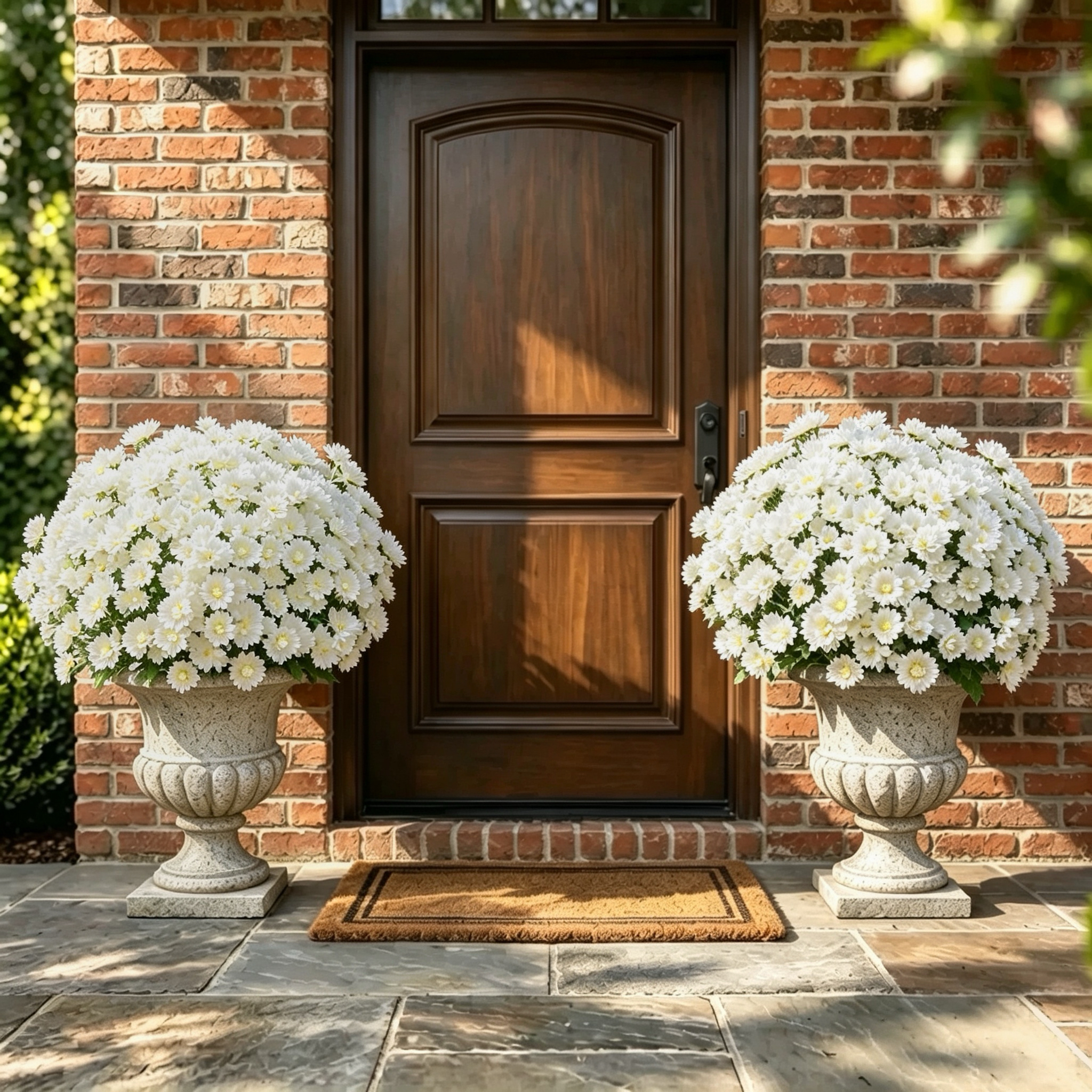 Artificial Outdoor Sunset Mums Flowers | UV Resistant, Fade Resistant & No Watering Needed