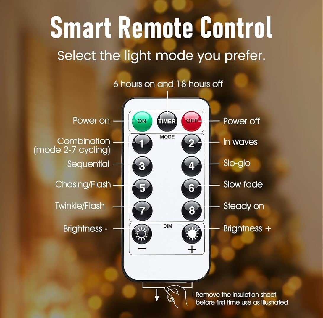 8 Modes Christmas LED Firefly Twinkle String Lights