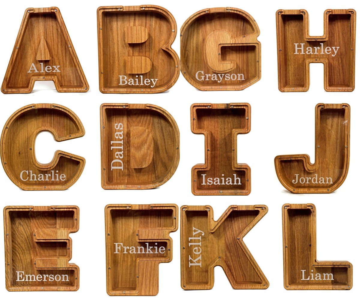 💰Personalized Large Wooden Kids Letter Piggy Bank | Best Christmas Gift🎁