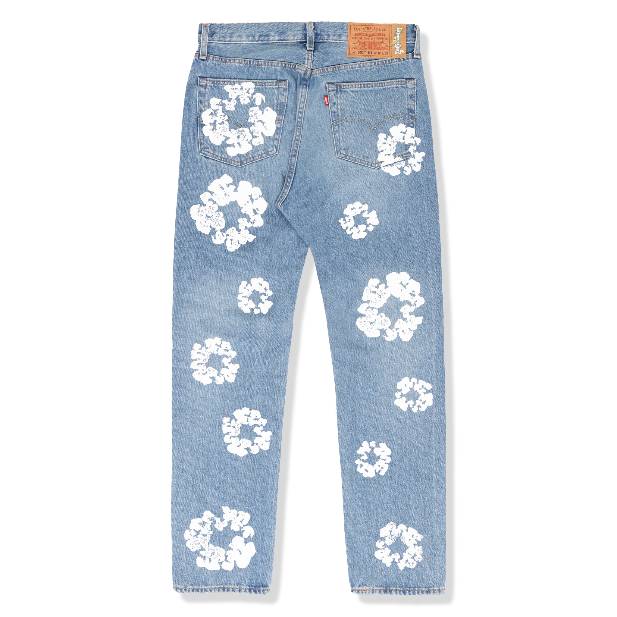 【Up to 59% off！】 Cotton Wreath Jeans Light Wash