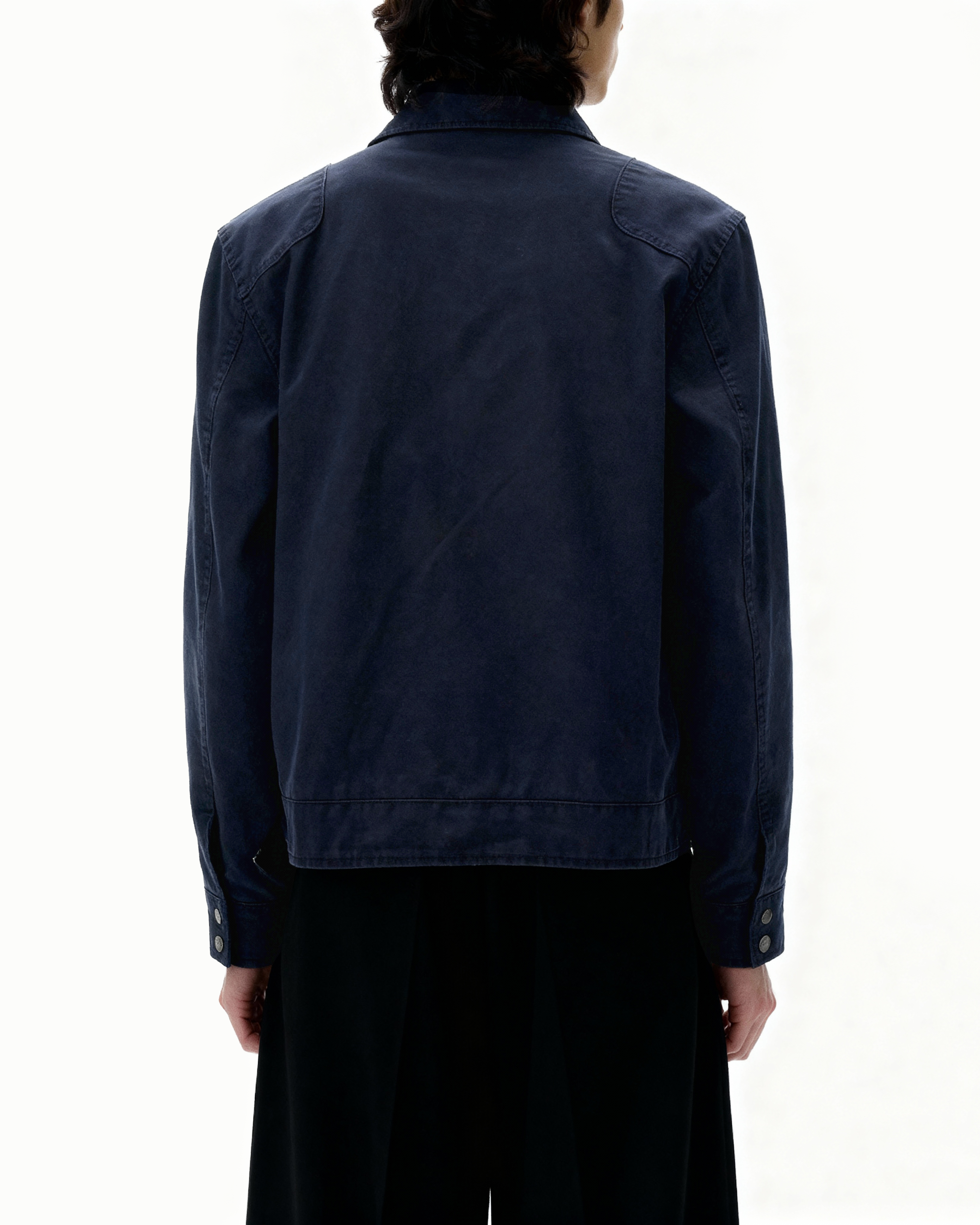 Overlap Fireman Buckle Mid-Crop High Collar Jacket