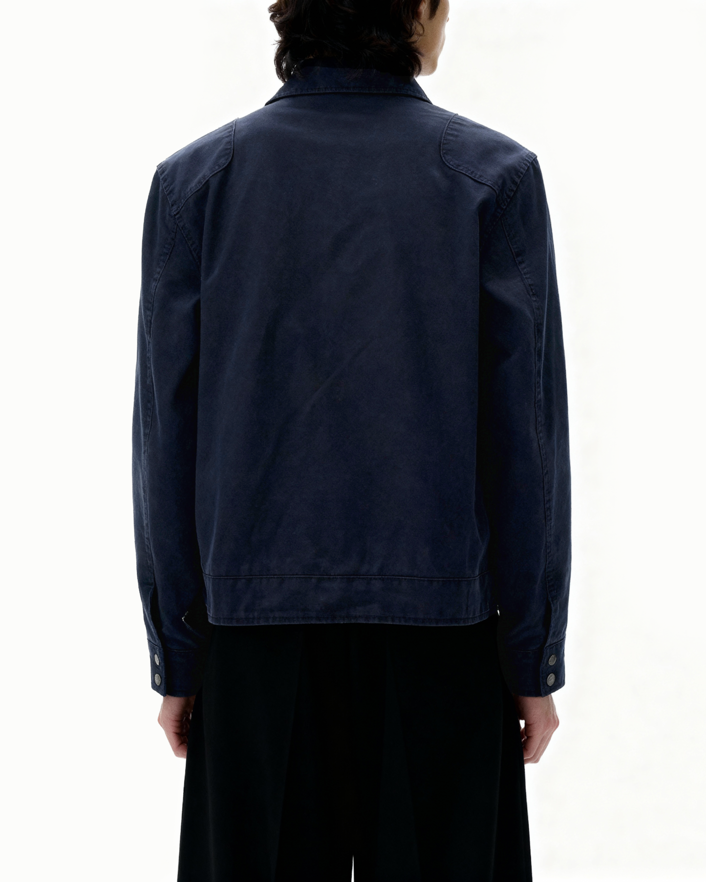 Overlap Fireman Buckle Mid-Crop High Collar Jacket