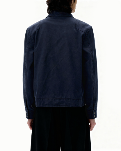 Overlap Fireman Buckle Mid-Crop High Collar Jacket