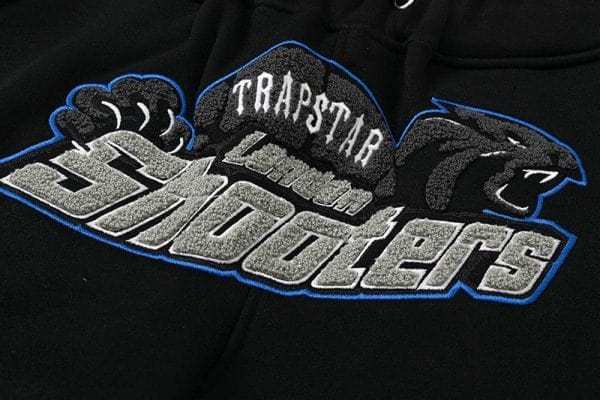 TRAPSTAR CHENILLE DECODED HOODED TRACKSUIT BLACK GREY