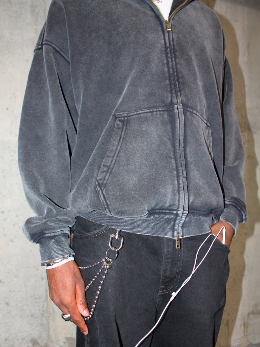 Heavyweight Washed Zip-up