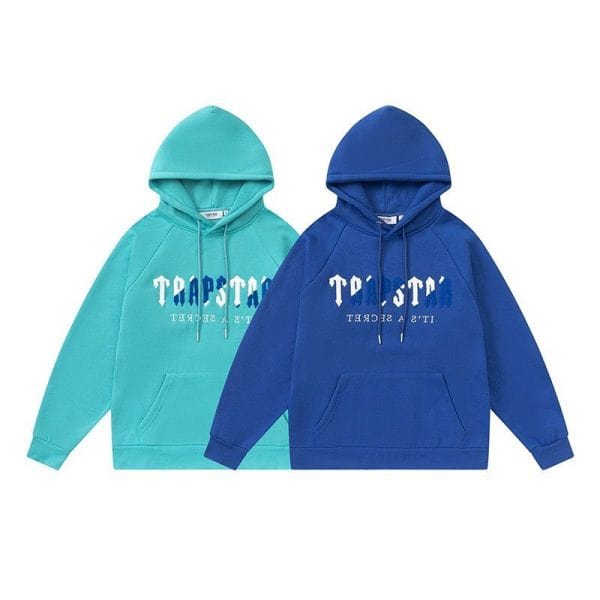 TRAPSTAR CHENILLE DECODED HOODED TRACKSUIT BLUE GREEN