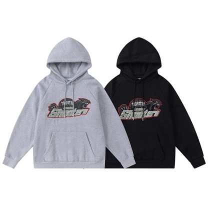 TRAPSTAR CHENILLE DECODED HOODED TRACKSUIT BLACK GREY