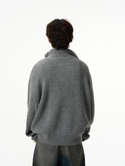 Ribbed Mock Neck Asymmetric Zip Jacket