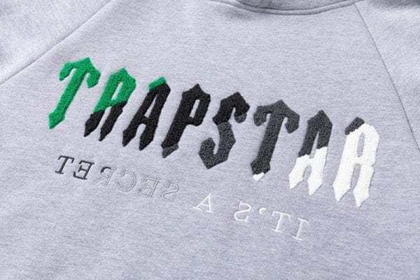 TRAPSTAR CHENILLE DECODED HOODED TRACKSUIT BLACK GREY