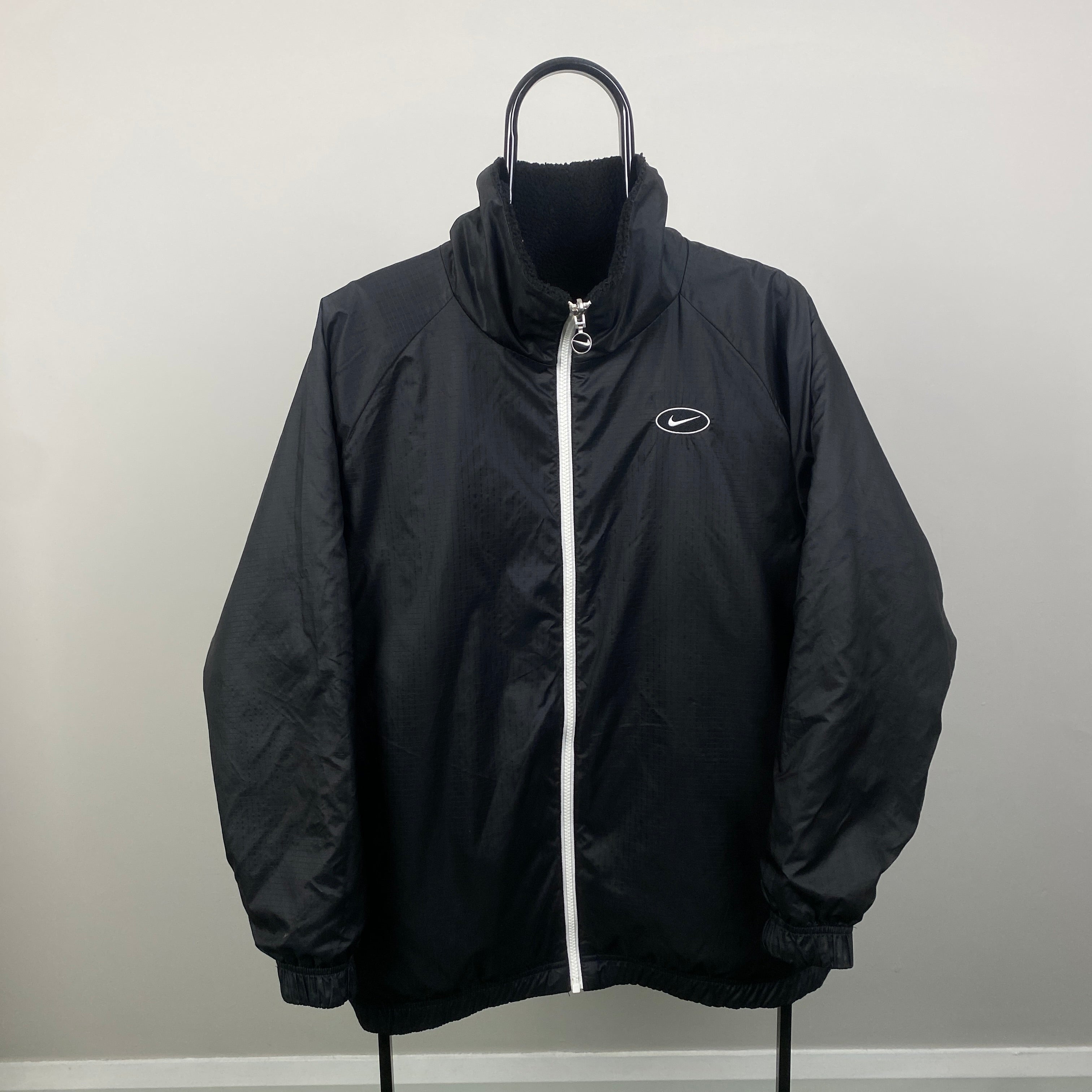 2000'sReversible Fleece Coat Jacket Black