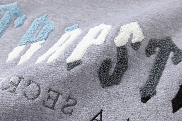 TRAPSTAR CHENILLE DECODED HOODED TRACKSUIT BLACK GREY