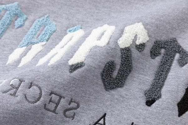 TRAPSTAR CHENILLE DECODED HOODED TRACKSUIT BLACK GREY