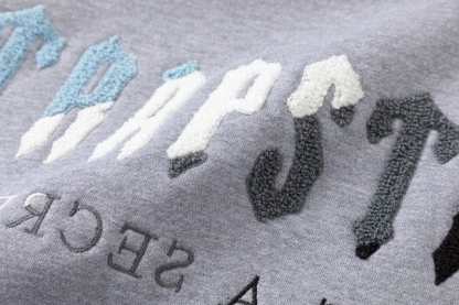 TRAPSTAR CHENILLE DECODED HOODED TRACKSUIT BLACK GREY