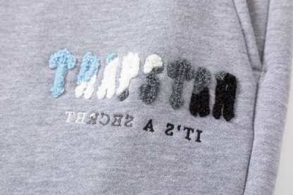 TRAPSTAR CHENILLE DECODED HOODED TRACKSUIT BLACK GREY