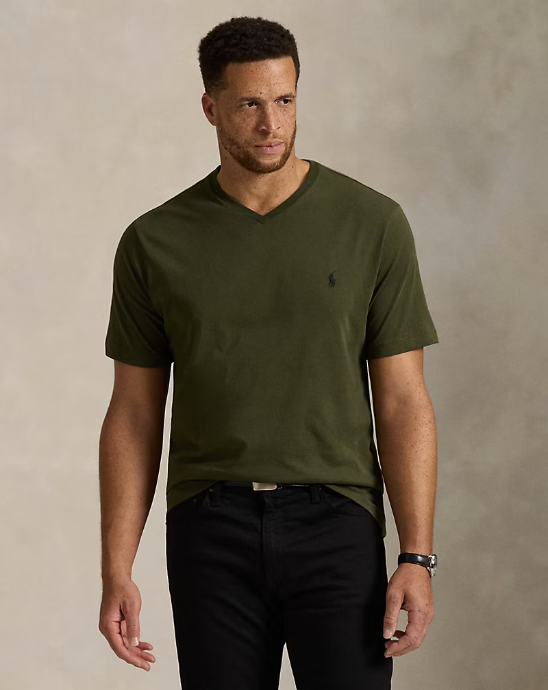 【Up to 59% off！】Jersey V-Neck T-Shirt