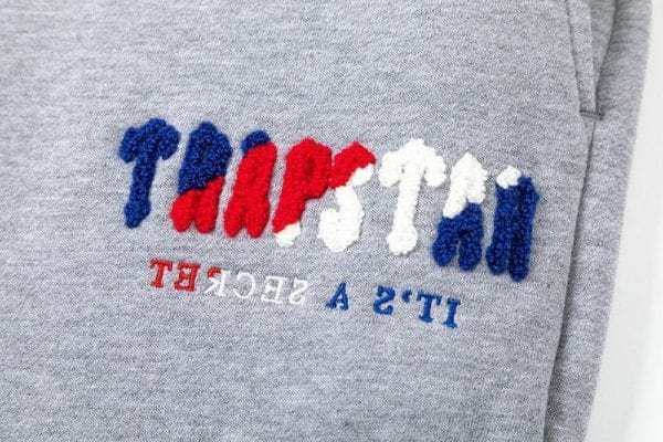 TRAPSTAR CHENILLE DECODED HOODED TRACKSUIT BLACK GREY