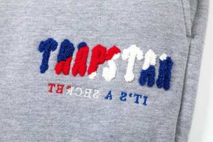 TRAPSTAR CHENILLE DECODED HOODED TRACKSUIT BLACK GREY