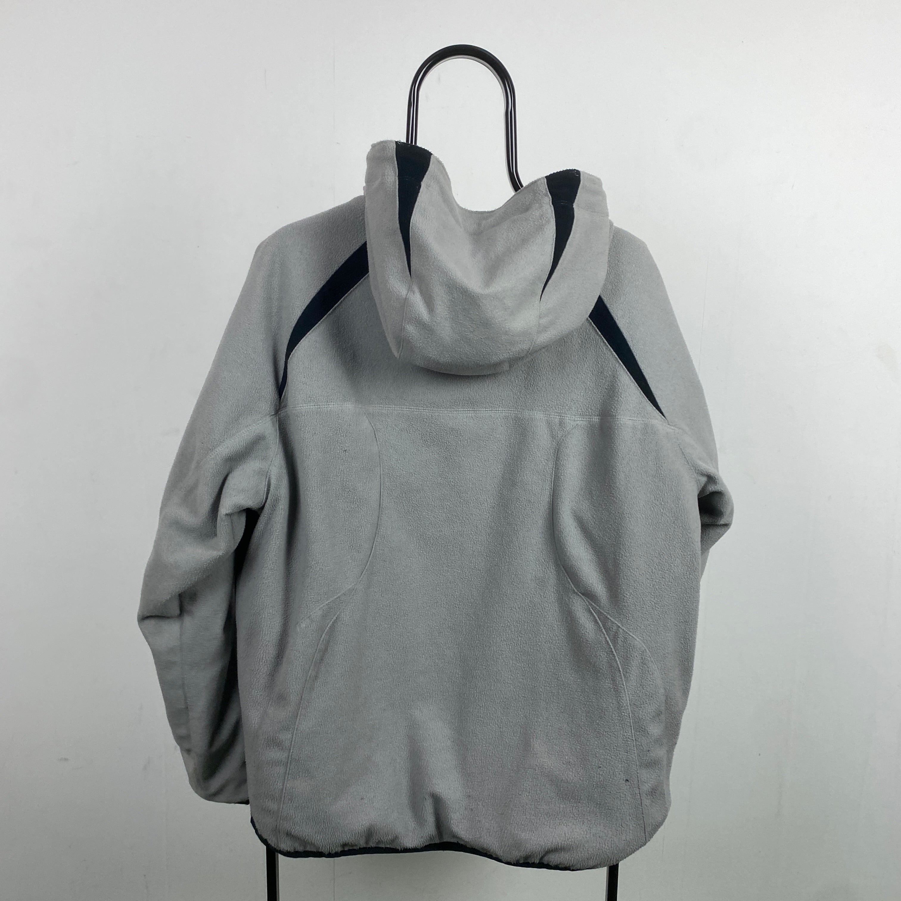 2000'sReversible Fleece Coat Jacket Black Grey