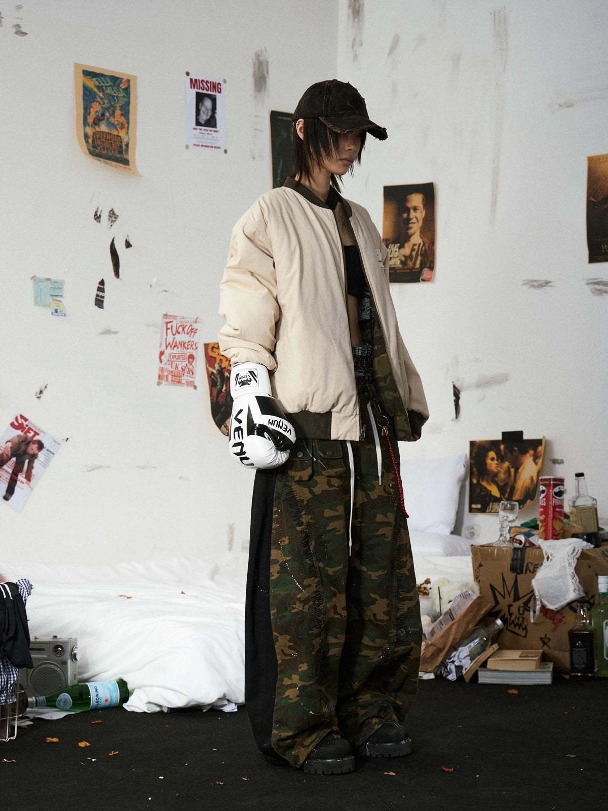 Punk Camo Reversible Cotton Coat