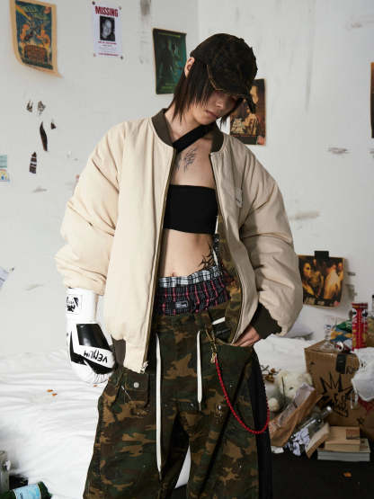 Punk Camo Reversible Cotton Coat