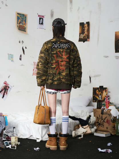 Punk Camo Reversible Cotton Coat