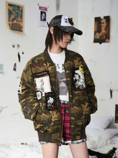 Punk Camo Reversible Cotton Coat