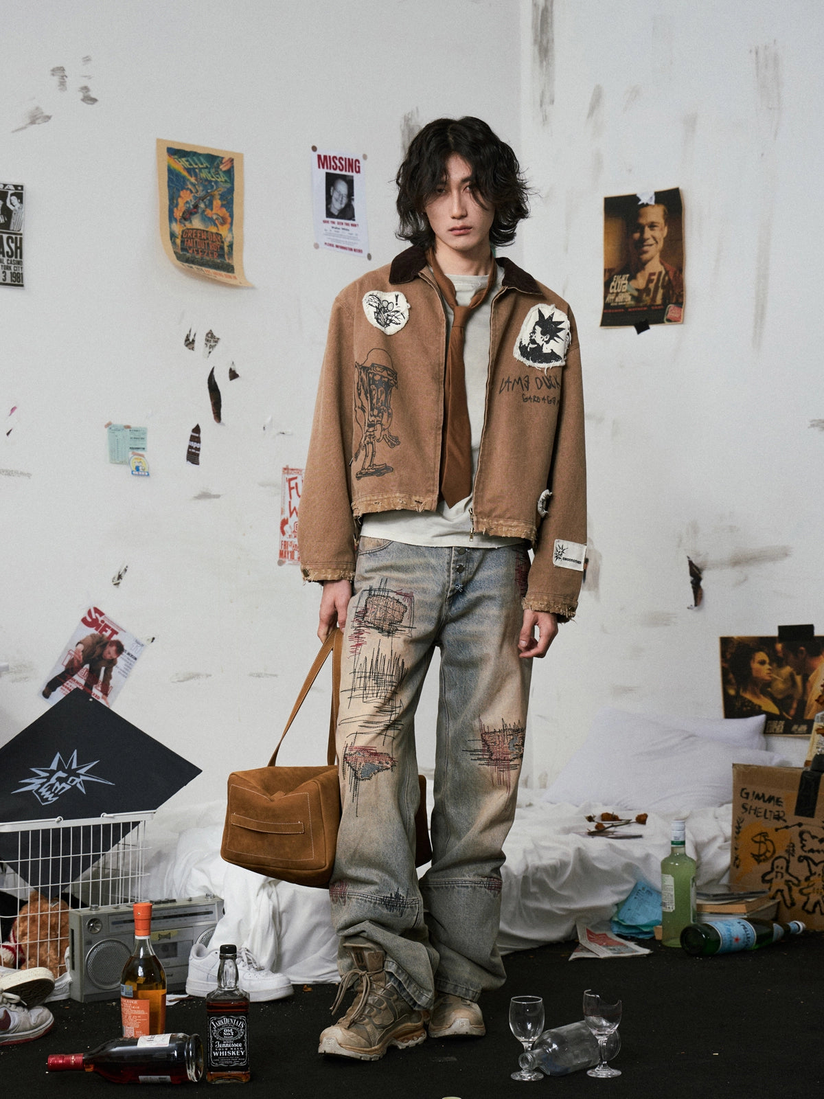 Brown Distressed Detroit Jacket