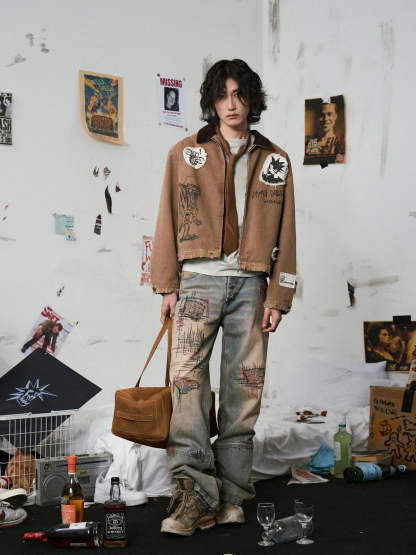 Brown Distressed Detroit Jacket