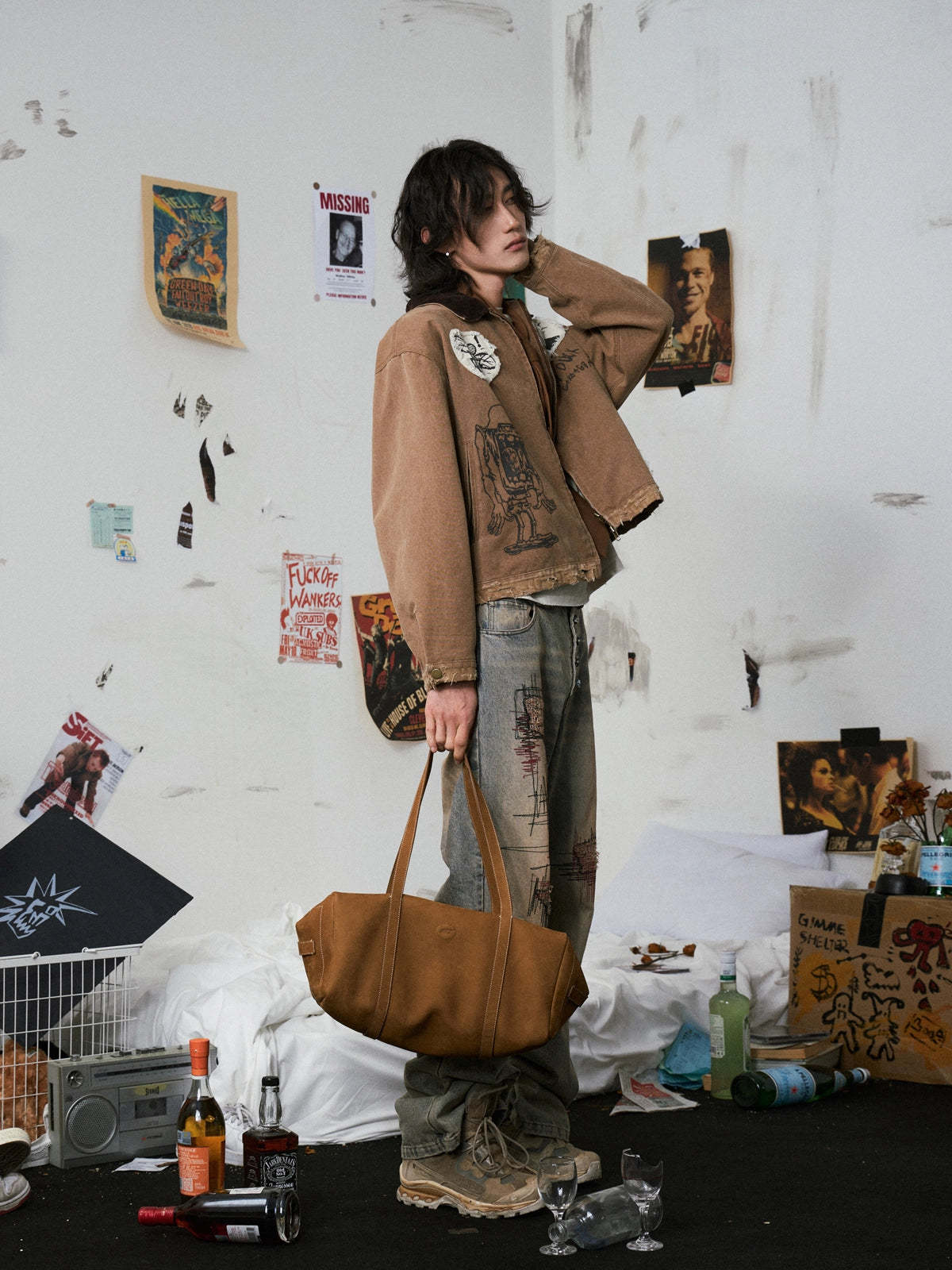 Brown Distressed Detroit Jacket