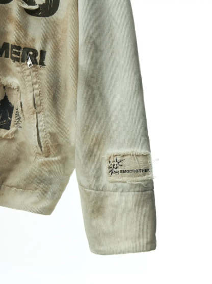 Distressed Stain White Detroit Jacket