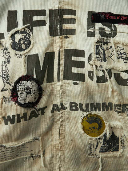 Distressed Stain White Detroit Jacket