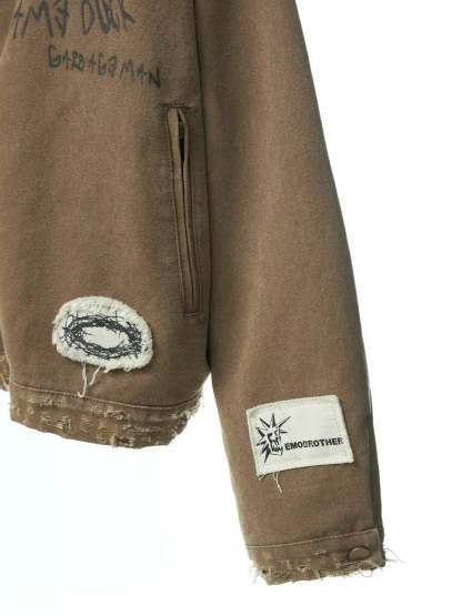 Brown Distressed Detroit Jacket